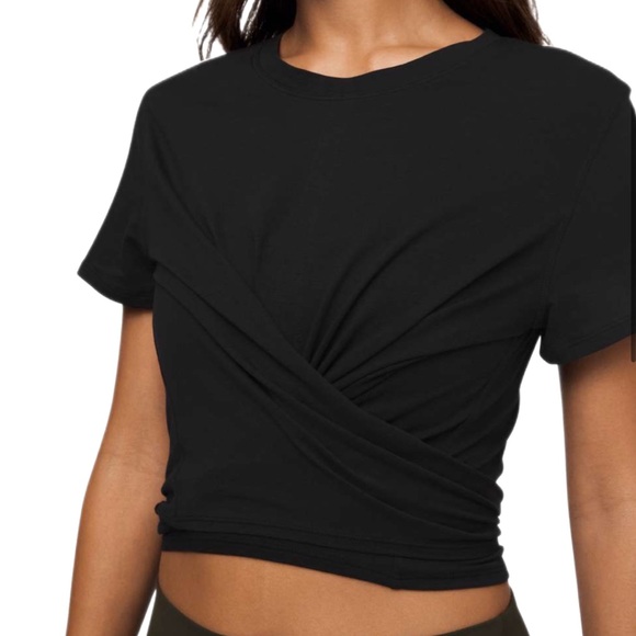 lululemon athletica Tops - Lululemon Time To Restore Short Sleeve Wrap Top